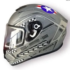 Casco Para Moto Giga Chroma Militar Silver