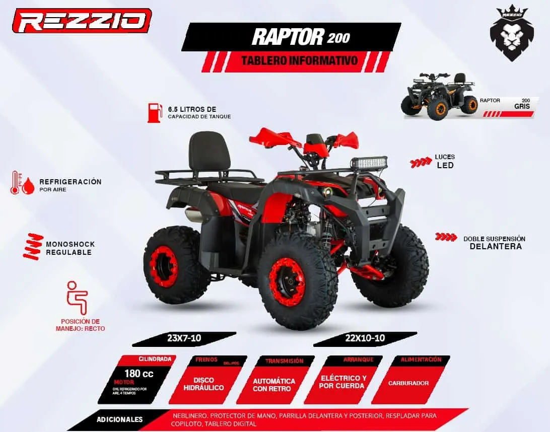 Rezzio Raptor 200 ATV, vista 3