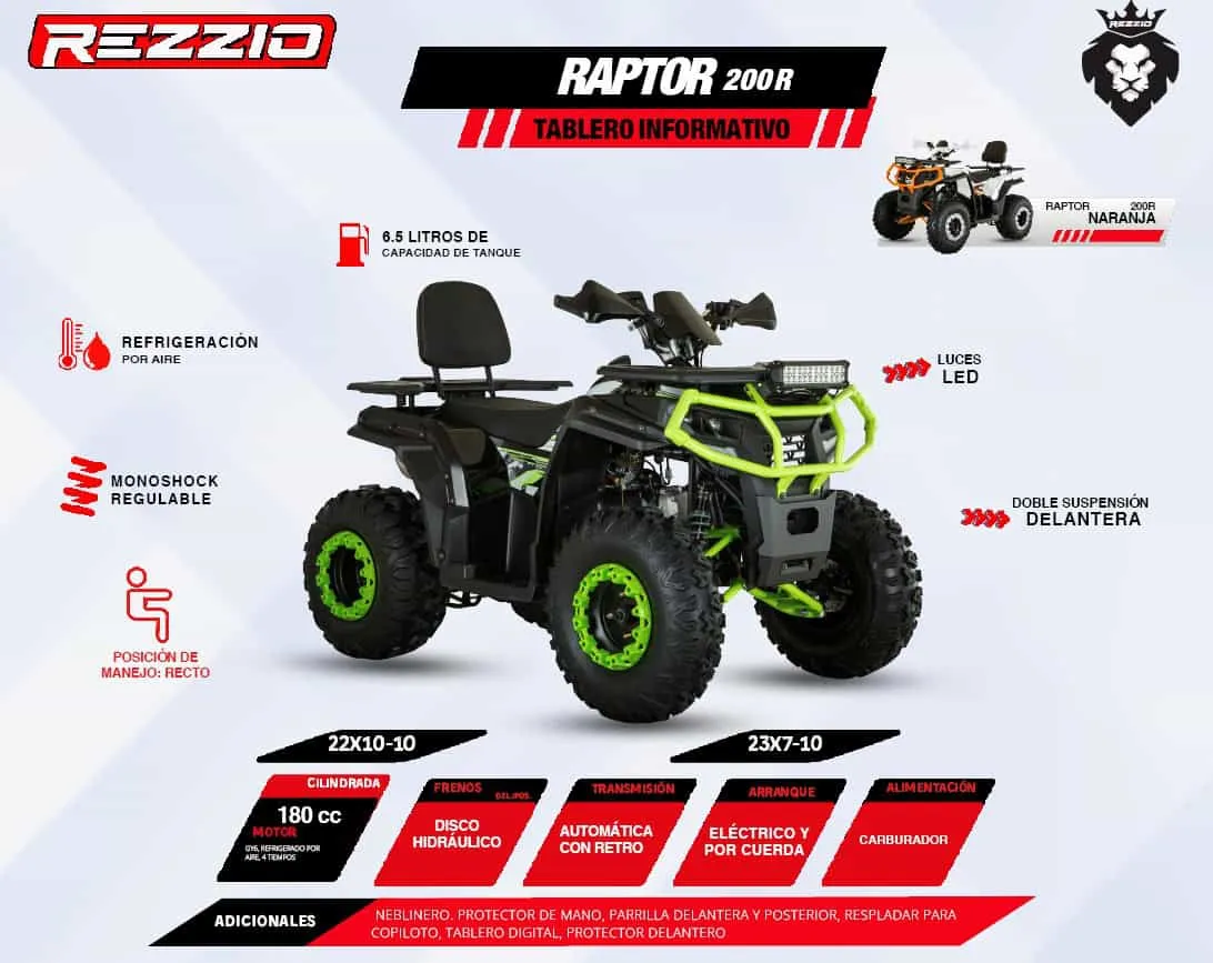 Rezzio Raptor 200 ATV, vista 4