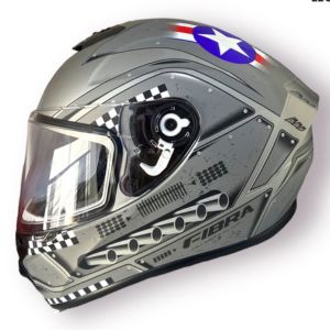 CASCO PARA MOTO GIGA CHROMA MILITAR SILVER